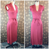 1970s Coral Wrap Dress