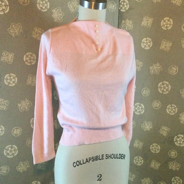 1950s / 1960s Slashneck Pink Sweater