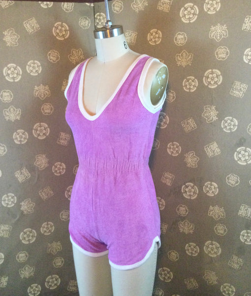 1970s Deadstock Lilac Terry Romper