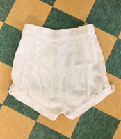 1950s White Twill Shorts by Johnston