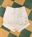 1950s White Twill Shorts by Johnston