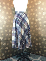 1970s Blue & Ivory Plaid Skirt