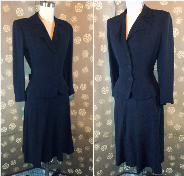 1940s Rayon Two Piece Dress / Suit