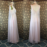 1950s Pink Watteau Back Nightgown