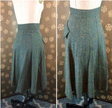 1970s Green Tweed Skirt with Pockets