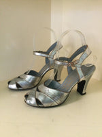 1940s Silver Evening Sandals