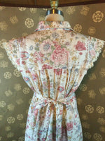 1970s Cabbage Rose Cotton Dress