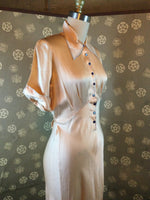 1930s Bias Nightgown with Blue Stitching