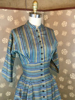 1950s "Tailored Junior" Striped Dress