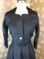 1950s Black Silk Dress