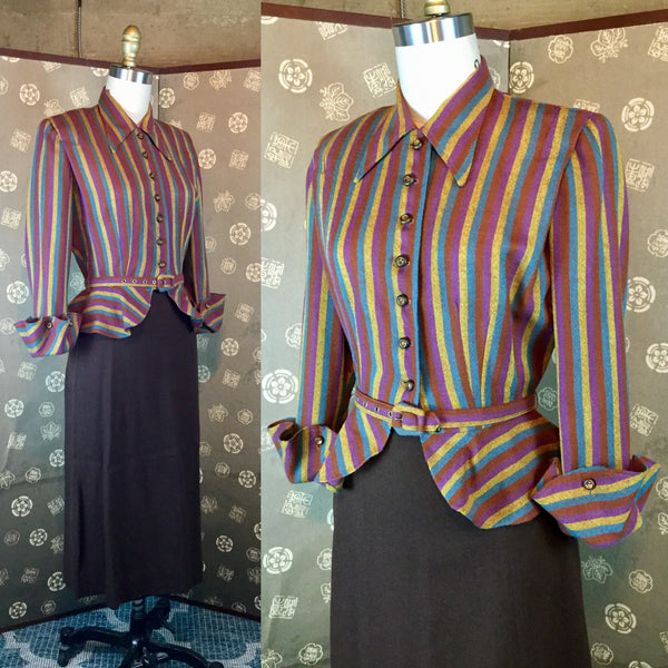 1940s Bobbi Brooks Striped Suit