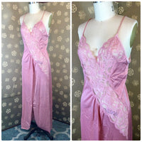 Pink Lace Nightgown with Tulip Hem