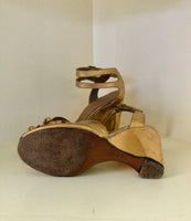 1940s Risqué Gold Wedges