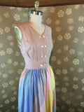 1950s Cotton Dress with Multicolored Skirt