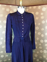 1940s Navy Two Piece Dress by Darryl Junior