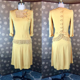 1940s Gold Two Piece Dress