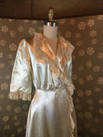 1940s Ivory Satin Robe