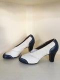 1940s Navy & White Spectator Pumps