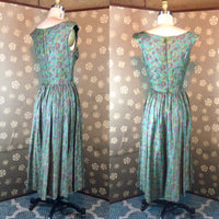 1950s Paisley Dress with Bow Bust by "Hayette"