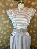 1940s Striped Cotton Dress