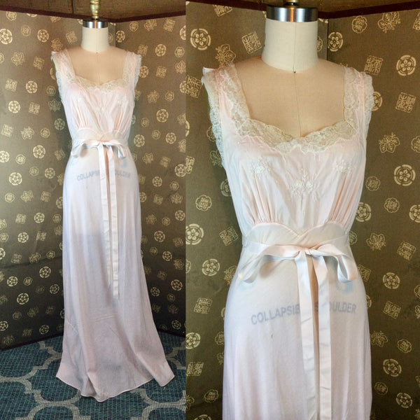 1940s / 1950s Bias Cut Cotton Nightgown