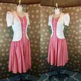 1940s Eyelet and Gingham Dress