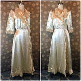 1940s Ivory Satin Robe