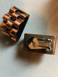 1950s Signed Renoir Copper Belt, Earring and Cuff Set