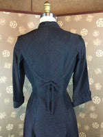 1950s Charcoal Grey Dress with Bow Back