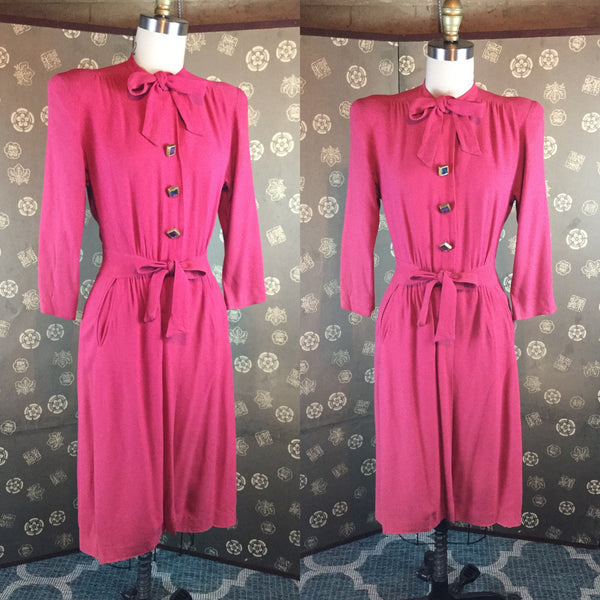 1940s R&K Originals Raspberry Pink Dress