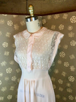 1950s Collared Lace Bodice Nightgown