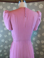 Late 1930s / Early 1940s Pink Crepe Dress