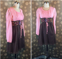 1970s Corset Waist Dress