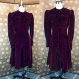 1940s Velveteen Dress or Redingote