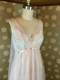 1950s Pink Watteau Back Nightgown