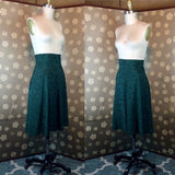 1940s Green Heart Print Skirt