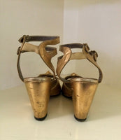 1940s Risqué Gold Wedges