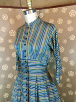 1950s "Tailored Junior" Striped Dress