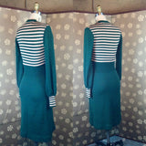 70s does 30s Forest Green Knit Dress