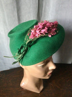 1940s Green Hat by New York Creation