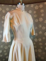 1950 Ivory Wool Dress by Murray Millman