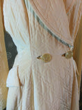 1940s Ivory Quilted Princess Robe by I.Magnin