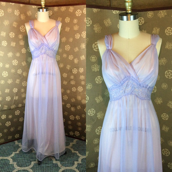 1950s Sheer Lavender Nightgown by Vanity Fair