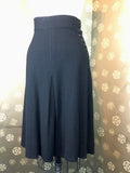 1940s Black Wool Gored Skirt