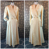 1940s Ivory Quilted Princess Robe by I.Magnin