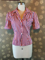 1940s Striped Blouse