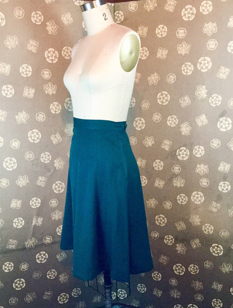 1940s Forest Green Skirt by Kerrybrooke