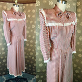 1940s Checked Dress