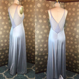 1970s Ice Blue Mesh Illusion Nightgown by Vanity Fair