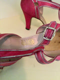 1930s Fuschia and Silver Evening Pumps